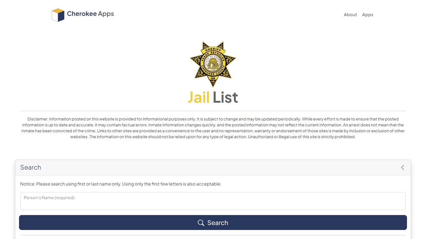 Jail List | Cherokee County GA