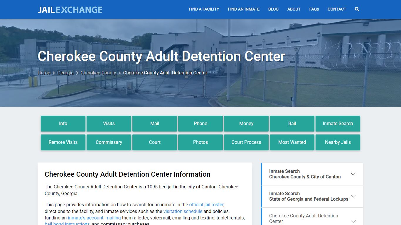 Cherokee County Adult Detention Center, GA Inmate Search, Information